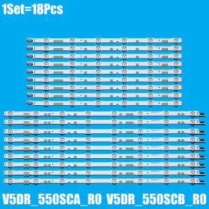 NONE Neu18 Stück/Set LED-Streifen für UE55JU6800 V5DR_550SCA_R0 V5DR_550SCB_R0 BN96-38482A UE55JU6800K BN96-38481A