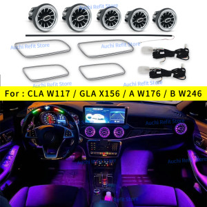 Auchikj Neue 12-Farbe LED Auto Air Vent Turbine Atmosphäre Lampe Für Mercedes-Benz AMG A/B/CLA/GLA Klasse W176 W117 W156 W246 Umgebungs Licht