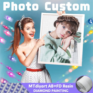 MTdiyart Hars aangepaste diamant schilderij deel AB Fairy stof foto volledige boor DIY 5D mozaïek borduurwerk hobby verjaardag fluwelen canvas cadeau