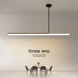 MZISOSOD Moderne Lange Rohr Led Kronleuchter Dimmbar Schwarz für Tisch Esszimmer Küche Zubehör Anhänger Lichter Minimalistischen Decor Fixture
