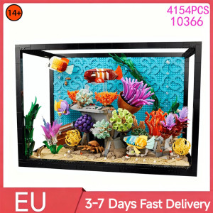 WSUEL 4154 pièces de blocs de construction d'aquarium tropical, modèle de construction d'animaux marins, jouet compatible avec le set 10366, cadeau