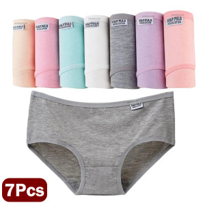 AIANGELAQIN 7 Teile/los Plus Größe Unterwäsche frauen Höschen Baumwolle Mädchen Kurze Sexy Wäsche Shorts Unterhose Solide Panty Weibliche Intime M-4XL