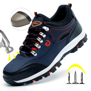NONE Stahlkappe Schuhe für Männer Schutzschuhe Arbeitsstiefel Pannensichere Sicherheitsschuhe Herren Arbeitsschuhe Turnschuhe Bauschuhe