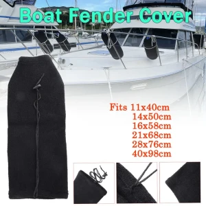 NONE Schwarz Samt Boot Fender Covers Anti-Uv Salz Schutz Sonne Schnee Eis Frost Protector Für Marine Stoßstange Boot Yacht Segeln