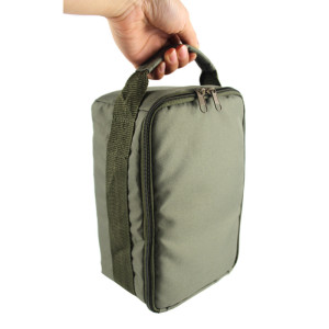NONE Angelgerät-Tasche, wasserdichte Angeltasche, tragbare Angelrollen-Ausrüstungstasche mit 3 verstellbaren Trennwänden zum Spinnen von Baitcasting