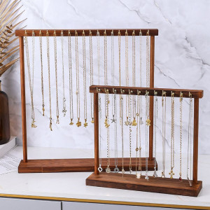 NONE Schmuck Organizer Display Stand Massivholz Halskette Hängen Arbeitsplatte Rack Für Ketten Ohrringe Armbänder Vitrine Lagerung Rack