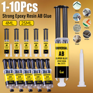 NONE 4/25 ml Epoxidharz AB-Kleber, wasserdicht, sofort schneller Klebstoff, Reparatur, starker, superflüssiger Kleber für Holz, Kunststoff, Metall,