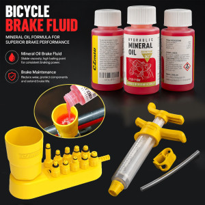 NONE Hochleistungs-Mineralöl für Fahrradbremsen – 60 ml/2 oz – für Shimano und Tektro hydraulisches Bremssystem, Ölfüllwerkzeugsatz