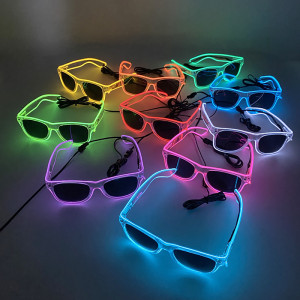 YeahMaske 1PC leuchtende LED-Brille, leuchtende Sonnenbrille, EL-Draht, Neonbrille, leuchtet im Dunkeln, Partyzubehör, Neon-Partygeschenke für