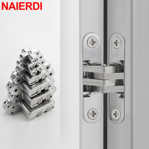 NAIERDI 2er-Pack versteckte Türscharniere aus Edelstahl, unsichtbares Scharnier, verdeckte Klappscharniere für Schranktüren, Möbelbeschläge