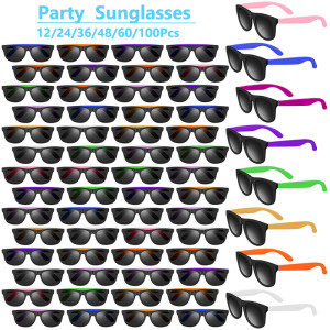XMSJ 12–100 Stück Neon-Sonnenbrille für Junggesellenabschiede, Hochzeitsgeschenke, Geschenke für Gäste, Junggesellinnenabschied, Erwachsene,
