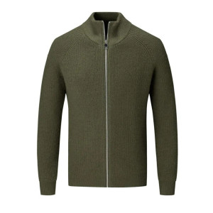 abundance flloh Herren-Strickjacke aus Kaschmir, halbhoher Kragen, Reißverschlussmantel, Wolle, Herbst-Winter-Passform, dicke Pullover, Herrenjacke
