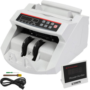 SucceBuy 1000 stks/min Geldteller Zakelijke Kassa Euro Rekeningen Nep Bankbiljetdetector door UV & MG Functie voor Banken Winkels Gray