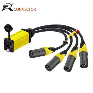 1 Stück 4 Kanal 3Pin XLR Snake Multi Netzwerkempfänger auf STP Cat5/6 Ethercon Kabelverlängerung für Bühnenbeleuchtung Aufnahmestudio