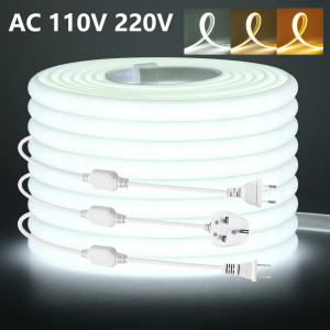 GAHADA 110 V 220 V COB-LED-Streifen, RA90, superhell, 288 LEDs/m, wasserdichter LED-Streifen mit EU/UK/US-Stecker, 0,5 m, 5 m, 10 m, 20 m, 35 m,