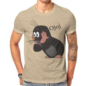 NONE T-Shirt aus 100 % Baumwolle mit Aufdruck „The Little Mole“, coole Herren- und Damen-T-Shirts, lockeres, übergroßes, kurzes T-Shirt, Trend,
