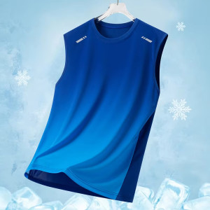 NONE Einfache Farbverlauf Grafik Gym Tank Tops Für Männer Sommer Mode Fitness Sport 3D Gedruckt Weste Lose Quick Dry Outdoor Tees Tops