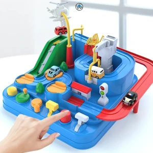 yikesong Racing Rail Car Modell Lernspielzeug Kinder Track Adventure Spiel Gehirn Mechanische Interaktive Zug Tiere Weltraumrakete Spielzeug