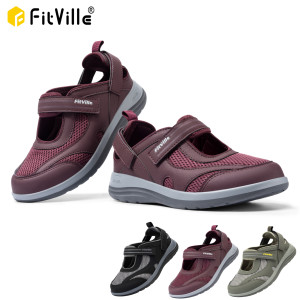 Fitville Damen-Sandalen, Mary-Jane-Schuhe, lässige Schuhe mit verbreiterter Zehenpartie für geschwollene Füße, leichte, atmungsaktive Outdoor-Schuhe