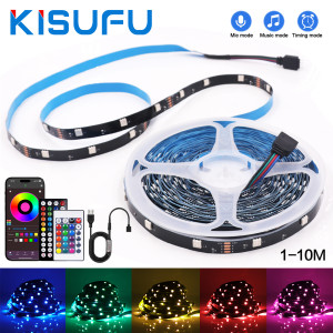 KISUFU USB Power RGB LED Streifen 5050 DC5V 30 LEDs/M Bluetooth APP 24/44 Tasten Fernbedienung LED Band Band Auto TV Zimmer Hintergrundbeleuchtung