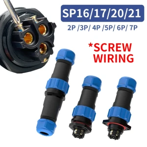 NONE 5/10/100Pcs SP16/17/20/21 Schraube Verdrahtung Stecker Solderless Industrie Stecker Luftfahrt Stecker Männliche Und weibliche Docking Schnelle