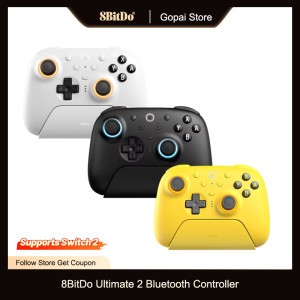 8BitDo Ultimate 2 Bluetooth-Controller für Nintendo Switch / Switch 2, PC, Windows TMR Joysticks mit Ladestation