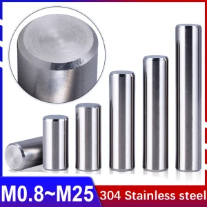 NONE Zylinderstift aus Edelstahl 304, Positionierungsdübel, feste Welle, Vollstab GB119, Länge 4–120 mm, M0,8 M1 M1,5 M2 M2,5 M3M4M5 M6–M25