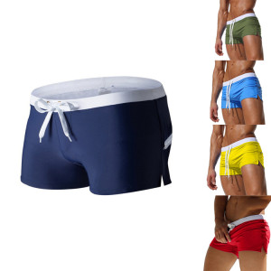 LETSNAGOU Herren-Badeanzug, 10-farbig, Gesäßtasche, Design, schnell trocknend, Strand, Herren-Boxershorts, Sommer-Badehose