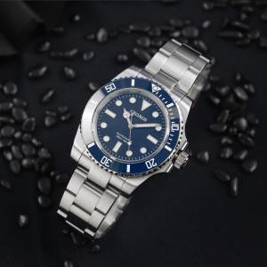 LOBINNI CRONOS Herren-Automatikuhren, luxuriöse mechanische Armbanduhr BGW9, leuchtender Taucher, 200 m wasserdicht, Saphir NH35, Glidelock-Verschluss