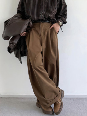 ZOYLEIR Vintage Braun Baggy Cargo Hosen Männer Koraen Harajuku Anzug Hosen Büro Casual Hosen Männlichen Breite bein Arbeit Neue