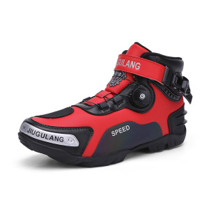 R.xjian Knight-Bottes d'équitation de moto en plein air pour hommes et femmes, baskets anti-ald Wquinze, chaussures de vélo, course de montagne,
