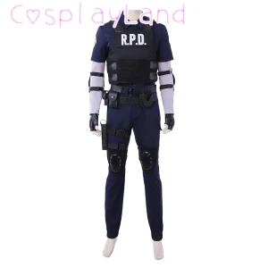 NONE Resident 2 Cosplay Re Leon Scott Kennedy Cosplay-Kostüm mit Leon-Weste, Herren-Halloween-Kostüme, maskerierter Comic-Con-Rollenspielanzug