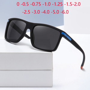 GSBJXZ Outdoor Sport Quadratische Myopie Objektiv Rezept Sonnenbrille Männer Polarisierte Fahren Anti-Glare Myopie Lunettes 0-0,5-0,75 Bis -6,0