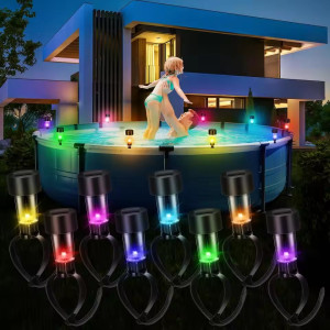 BALDR 1–12 Packungen Solar-Pool-Lichtrahmen auf dem Boden für Schwimmbad, Außenpool, Zaun, dekoratives Zubehör, wasserdichte LED