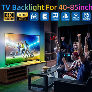 Ambient TV Led-hintergrundbeleuchtung Für 40-85 Zoll Farbe Echtzeit Sync Box Licht Streifen Für 4K HDMI-Kompatibel 2,0 Gerät Sync Box Licht Kit
