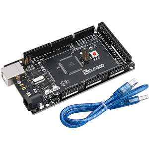ELEGOO MEGA R3 Board ATmega 2560 + USB-Kabel, Kompatibel mit Arduino ®   IDE Projects – RoHS-konform, Schwarz, Blau