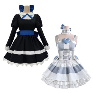 HOLOUN Strumpf Höschen Anime Strumpf Anarchie Cosplay Kostüm Perücke Kleid Strümpfe Bowknot Cos Convention