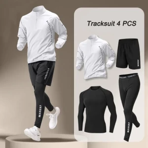 kizarco 2026 frühling männer Quick Dry Jacke Anzug 1-4 stück Outdoor Fitness Lauf Sets Sport Jogging Hosen Workout kleidung Sportswear