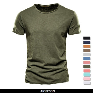 AIOPESON 100% Baumwolle Männer T-shirt Casual Weiche Fitness Sommer Dünne T-shirts männer Hause Kleidung Oansatz Kurzarm Soild T Shirt für Männer