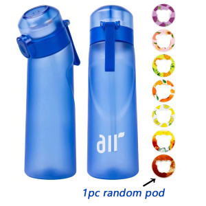 YOCITY 1pc Luft Wasser Flasche Mit 1pc Zufällig Geschmack Pod Sport Mode Stroh Kunststoff Tasse Auslaufsicher für Outdoor sport Fitness