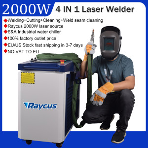 cnczone 2025 4 IN 1 Raycus 2000 W Faserlaser Schweißen Reinigung Schneidemaschine Schweißnaht Reinigungsmaschine Wasserkühler