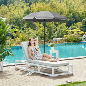 SONGMICS parasol 160 cm, zonbescherming, UPF 50+, parasol, kan aan beide zijden worden gebogen met 30 ° , in hoogte verstelbaar, met draagtas Green