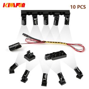 KIMIFUN 10 stücke Terminal Led Suchscheinwerfer MOC Licht Tisch Lampe Multifunktionale DIY Scheinwerfer Schwarz Baustein 1219