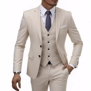 TTXI 13 Farben Basic Style Herren Casual Einfarbig 3-teilige Anzüge / Herren Zwei-Knopf-Blazer Jacker Mantel Hose Hose Weste Weste