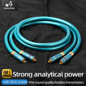 ATAUDIO Ein Paar RCA-Kabel für CD-Verstärker Hi-End 8N OCC plattiertes Splitter-Verbindungskabel 2RCA auf 2RCA-Stecker HiFi-Audiokabel