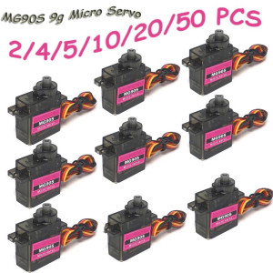 YSIDO 2–50 Stück MG90S 9 g Micro-Servo-Metallgetriebe 180 ° /360 °   für RC Hubschrauber Flugzeug RC Boot RC Auto Trex 450 RC Roboterarm RC