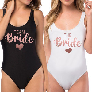 Chairwoman S-3XL einteilige Badeanzug Frauen Team Braut Sommer Bade bekleidung High Cut Low Back Badeanzug Junggesellen abschied Badeanzug Beach wear