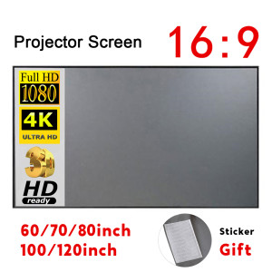 Arealer Tragbare Projektor-Leinwand, einfacher Vorhang, Anti-Licht, 60/70/80/100/120 Zoll Projektionswände für Zuhause, Outdoor, Büro, Projektor