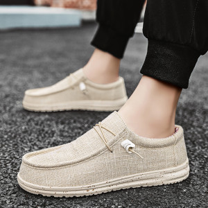 WIENJEE Männer Schuhe Casual Leinwand Loafer Schuhe Licht Atmungsaktive Wohnungen Freizeit Männlichen Vulkanisierte Schuhe Zu Fuß Turnschuhe Plus