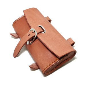 Retro Fahrrad Tasche zum Aufhängen, handgefertigt, Satteltasche aus reinem Rindsleder, Lenkertasche, Fahrradausrüstung, braunes reines Leder, Q364